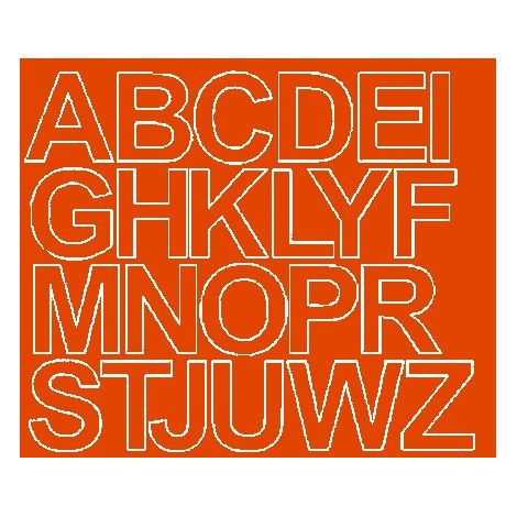 Lettere adesive autoadesive da 4,5 cm, colore arancione lucido.