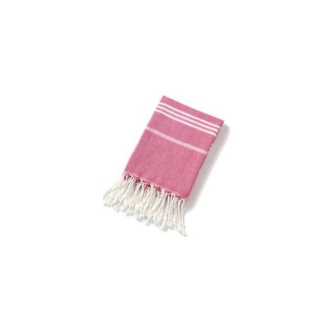 Serviette de jeu en coton, serviette de bain absorbante à rayures (rose rouge) (1/2)