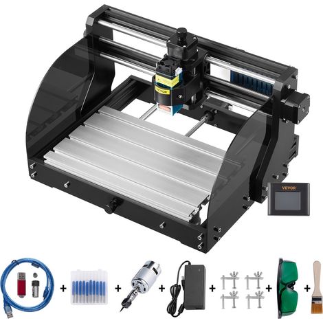 Machine à Graver CNC 3018 Pro Graveur 15 W Zone de Travail 3 Axes 30x18x4,5 cm Machine de Gravure avec Contrôle GRBL de Précision pour Sculpture sur Plastique, Acrylique, PVC, Bois (1/5)