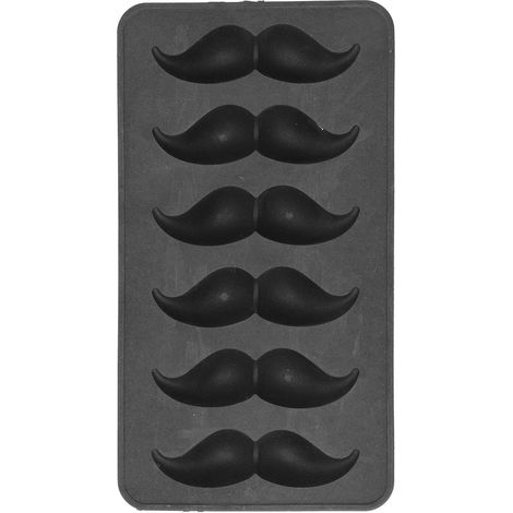 Moule à moustache en silicone noir de qualité alimentaire, bac à glaçons pour cuisine d'été, usage domestique.