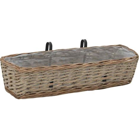 Maison Exclusive - Jardinière de balcon 2 pcs Osier avec doublure en PE 60 cm (1/5)