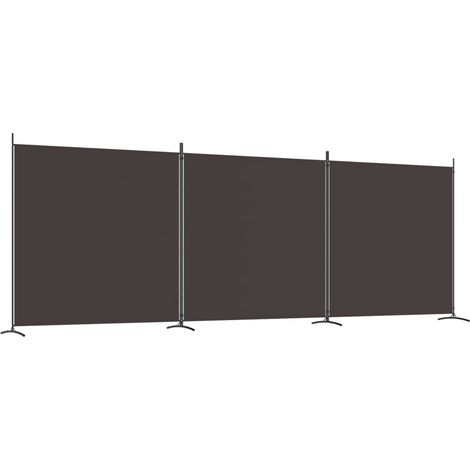 3-Panel Room Divider Brown 525x180 cm Fabric vidaXL