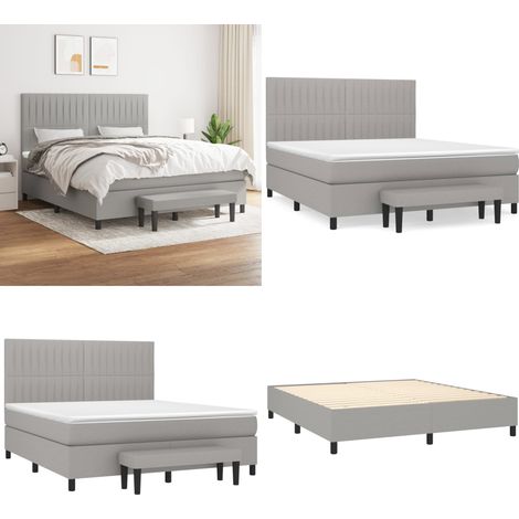Boxspringbett mit Matratze Hellgrau 160x200 cm Stoff - Boxspringbett - Doppelbett - Bettenrahmen - Schlafsofa - Wohnraumgestaltung - Home & Living (1/5)