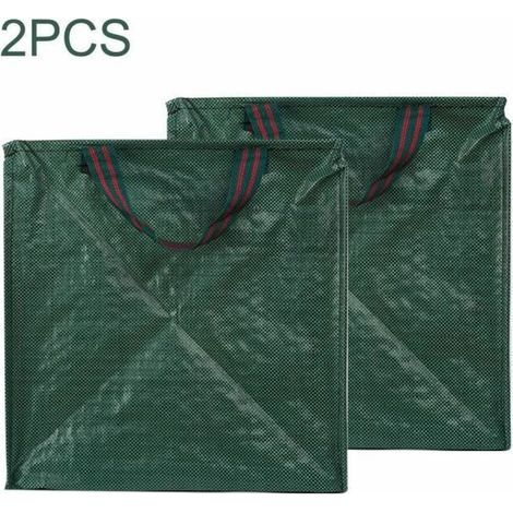 royaluxe - Heavy Duty Square Lawn Green Garden Waste Bags, Reusable Waste Collection, 2 Pieces, Outdoor (1/4)