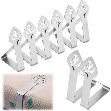 8 pièces Nappe de Serrage pour Nappe de Serrage extérieure Nappe de Fixation antidérapante pour Pinces extérieures pour Jardin Pique-Nique Barbecue Feuilles de fête de Mariage (1/5)