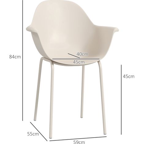 Ensemble de 4 chaises de jardin, design moderne, 59 cm x 55 cm x 84 cm, gris (1/5)