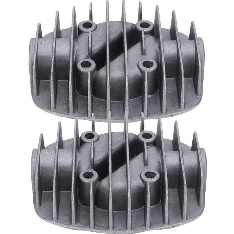 Culasse de Compresseur D'air 2 Pièces, Double, Accessoires de Couvercle de Cylindre, en Fonte D'aluminium pour la Dissipation de la Chaleur, Filetage G1or2in et G3or8in, Distance (1/5)