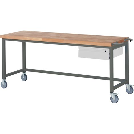 STIER Fahrbare Werkbank Premium mit 1 Schublade BxTxH 2000x700x880 mm (1/4)