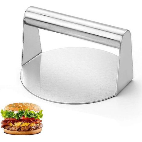 Presse à hamburgers en acier inoxydable, presse à hamburgers Smash, 14 cm, robuste, moule rond pour steaks hachés, idéal pour la cuisson sur plaque chauffante, steak (1/5)