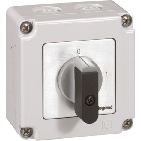 Commutateur à cames interrupteur marche/arrêt PR12 - 2P - 2 contacts - boîtier 76x76mm - LEGRAND