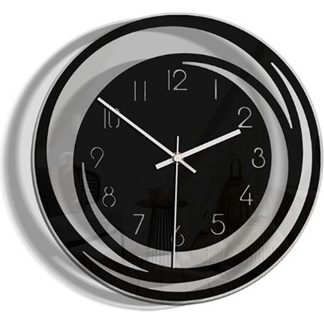Horloge murale moderne 30x30 cm – Silencieuse avec mouvement de balayage – Acrylique durable avec surface miroir – Pour salon et chambre (1/4)