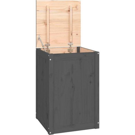 Maison Exclusive - Wäschetruhe Grau 44x44x66 cm Massivholz Kiefer (1/5)