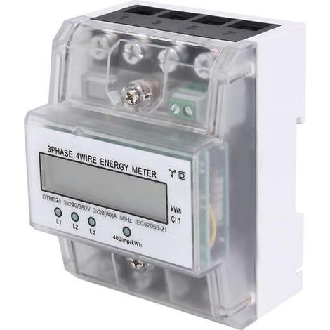 Compteur d'énergie triphasé à 4 fils 220/380 V 20-80 A, consommation d'énergie (kWh), installation sur rail, compteur d'énergie électrique numérique (1/5)