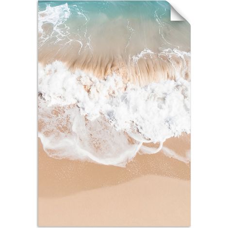 Selbstklebendes Poster – Wandsticker Strand Meer Wellen Natur beige 20x30 cm (1/3)