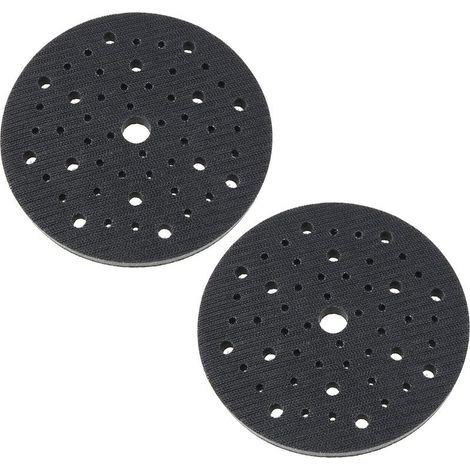 2pcs Éponge Douce Tampon d'interface 150mm Tampon de Ponçage 53 Trous pour Ponceuse Coussin Tampon Résistant aux Chocs Dédiés Remplacement Crochet et Boucle Disques de Ponçage-Online Store (1/5)
