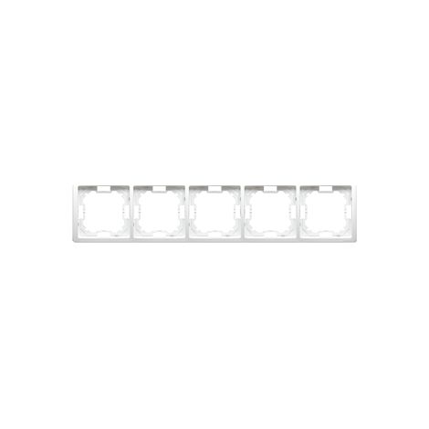 Cadre 5 Fenêtres Blanc Basique Bmrc5/11 - 5 Prises - Matériau En Plastique - Cadre Électrique (1/5)