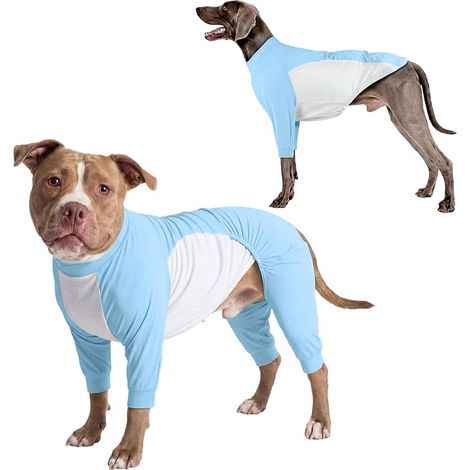UV Protection Shirt, Pyjamas Post-Surgery with Four Legs, Summer T-Shirt, UV Protection for Dogs, Vests Dog Onesie Stretchy (Light Blue, L) (1/5)
