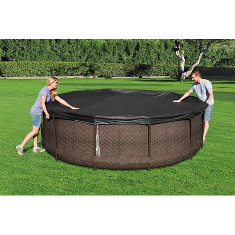 4 Seasons Tarpaulin 370 cm for Round Above Ground Swimming Pools Diameter 360 cm or 366 cm (1/4)
