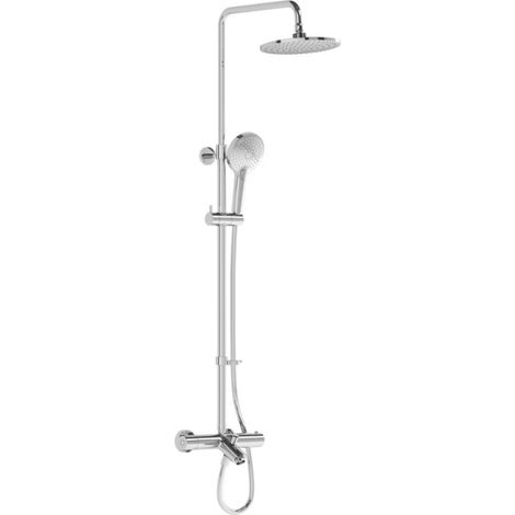 Vitra – Colonne de douche hydromassante thermostatique – Hauteur ajustable 88,9-139,4 cm – Finition chromée – Jets Aquaspray, Aquamassage, Aquasoft