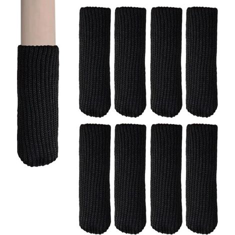 Protectores para patas de muebles，8 piezas，Protectores para patas de sillas，Borde inferior de 3,5 cm，Apto para suelos de madera，Negro (1/5)