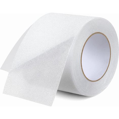 Nastro adesivo antiscivolo in PVC da 5 m x 5 cm per la decorazione di sicurezza dei pavimenti (bianco) (1/5)