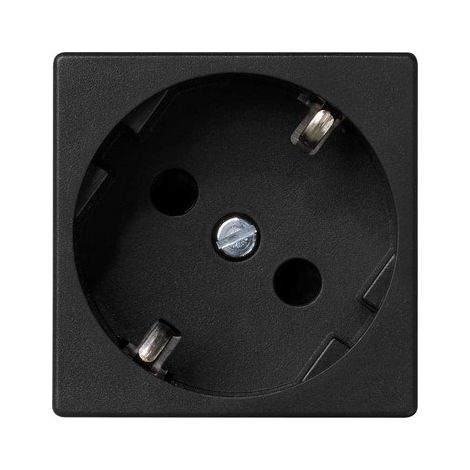 Prise simple Simon Connect K45 Schuko avec/sans 16 A IP20, connecteurs rapides, noire K11/14
