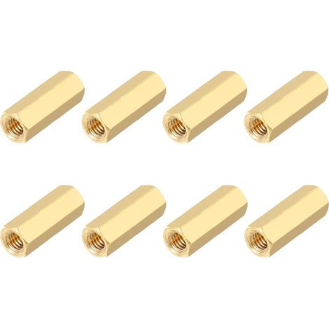 8PCS Écrou De Raccordement Hexagonal Longue, M5x20mm En Laiton Filetage Femelle Entretoises Hexagonales Écrous D'Espacement Vis Pour PCB Carte Mère Circuit Imprimé(Doré Or) (1/5)