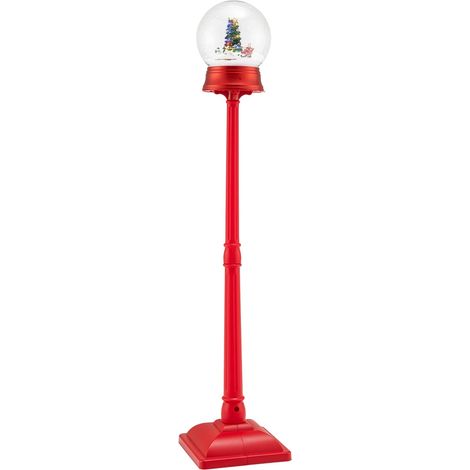 Farol navideño musical con bola de nieve, 8 melodías, 153 cm
