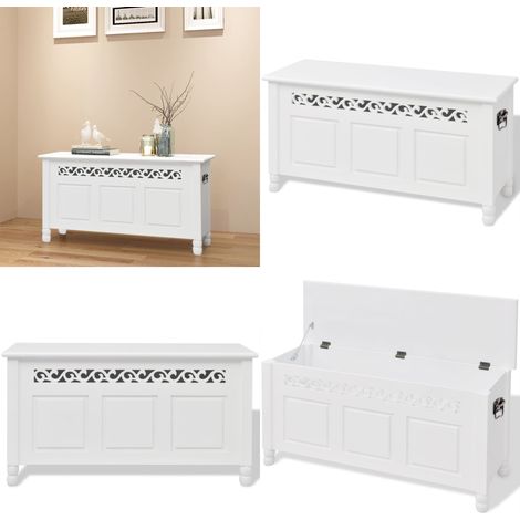Banc de rangement en style baroque PFDM blanc - Banc De Rangement - Banc Coffre - Mobilier Baroque - Meuble D'entrée - Décoration Intérieure - Home & Living (1/5)