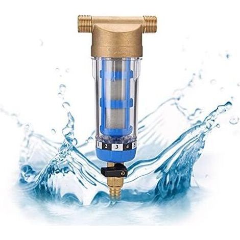 Reusable Spin-Down Sediment Water Filter – Water Filter – Male Thread – Sediment Pre-Filter for Well Water Pipe – Sediment Filter (3/4 inch Male Thread)