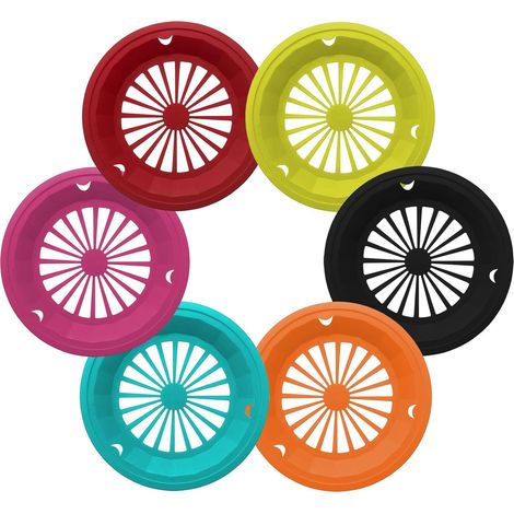 Lot de 24 supports d'assiettes en carton tissé 6 couleurs robustes pour cuisine, extérieur, pique-nique (1/5)