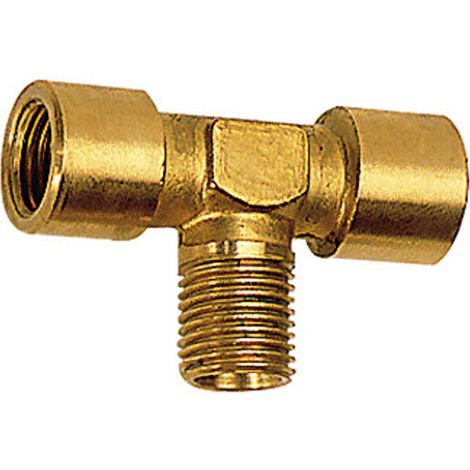 Riegler T-Stück, innen/außen/innen, G/R 3/4, SW 25, Messing blank (1/3)