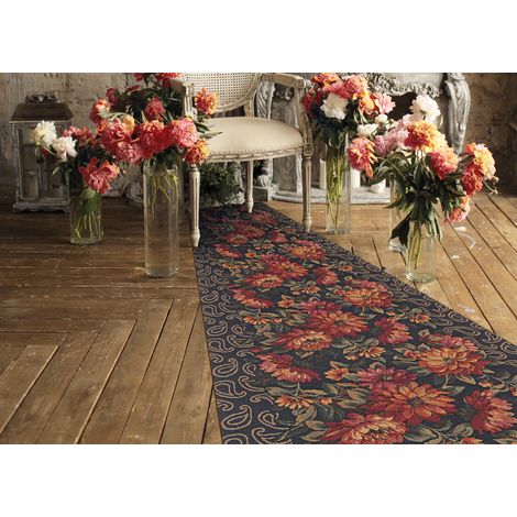 Tappeto Passatoia In Tessuto Jacquard Linea Emozioni Disegno Dalia Rosso, misura57x90coloreRosso (1/4)