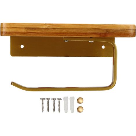 Wandmontierter Handtuch- und Papierrollenhalter, Ablagefach, Badezimmer- und Küchenaccessoire, Handtuchhalter mit Stauraum. (1/5)