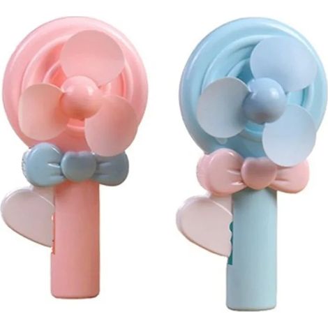 Lot de 2 ventilateurs portatifs dessin animé, mini fans de poche pour maison, bureau et camping (1/5)