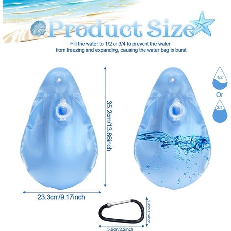 12 sacchi d'acqua resistenti per coperture per piscine, sacchi appesi per coperture per piscine in PVC spesso e impermeabile, sacchi di riempimento riutilizzabili, per coperture per piscine fuori terr (1/4)