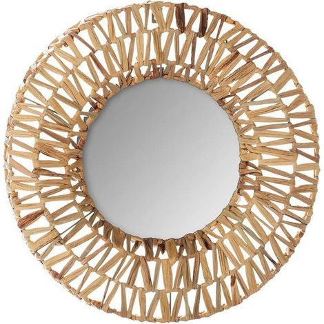 Atmosphera – Miroir tressé 47 cm – Beige – Acier et verre – Épaisseur 7 cm – Pour décoration intérieure moderne (1/4)