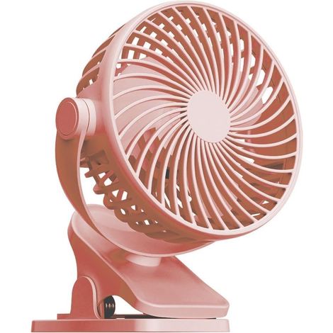 Rechargeable Fan with 720° Rotation, USB Powered Desk Clip Fan for Outdoor Camping, Beach, Tent, and Home Office Cooling(Pink) (1/5)