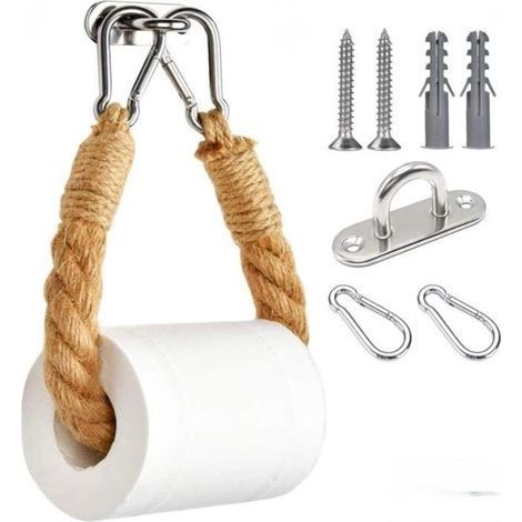 Paper Towel Holder - Vintage - Hemp Rope - Bathroom Accessories (1/4)