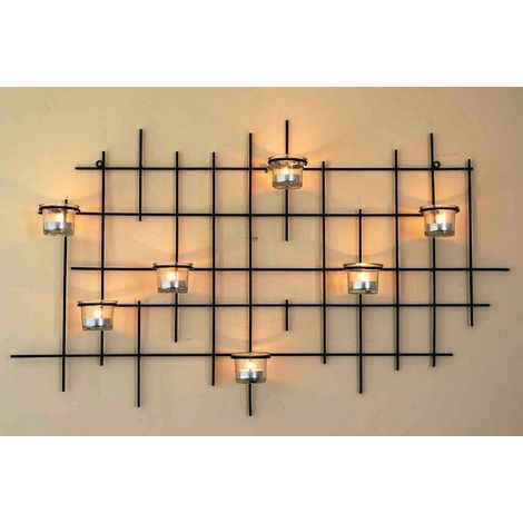 Bougeoir mural 7XXL Bougeoir mural en métal 83 cm Bougeoir pour bougies chauffe-plat (1/5)