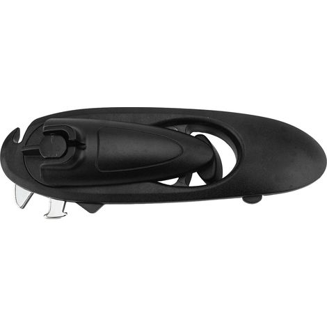 Apribottiglie magnetico multifunzione 8 in 1 con manico girevole, facile da usare, con bordo liscio e intaglio per il campeggio, colore nero. (1/5)