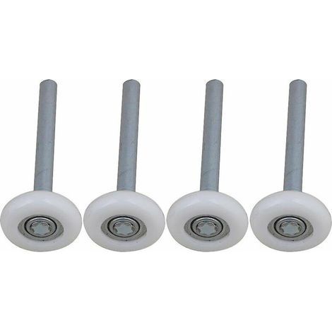 Ensemble de 4 roulettes de porte de garage en nylon à roulement à billes étanches avec tige de 115 mm (1/4)