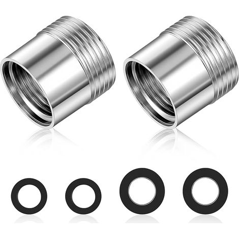 Lot de 2 réducteurs de 3/4" à 1/2", adaptateurs 3/4" vers 1/2", raccord fileté en acier inoxydable pour tuyau d'arrosage, machine à laver, durable et inoxydable (1/5)