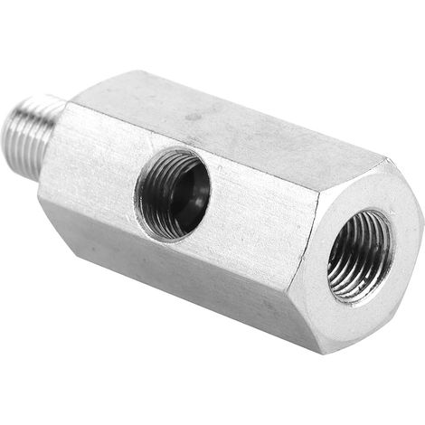 Adaptateur NPT Mâle vers Femelle, Adaptateur de Capteur de Pression D'huile Té NPT Mâle vers Femelle 1/8 vers M10x1,0 Raccord de Jauge de Ligne D'alimentation Turbo pour Véhicules (1/5)