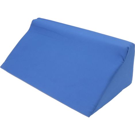 Coussin d'inclinaison latéral en cuir PU avec fermeture à glissière cachée, bleu, pour adulte, dormeur sur le côté, grossesse, ventre, 60x25x20cm (1/5)