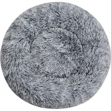 Peluche Round machine-lavable animal lit, Warm pour Autumn et Winter, chat et chien lit dans One. Gradient noir (1/5)