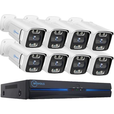 Sistema de cámaras de seguridad, detección de humanoides, audio bidireccional, 8 canales de 5 MP con 8 cámaras, 2T (1/2)