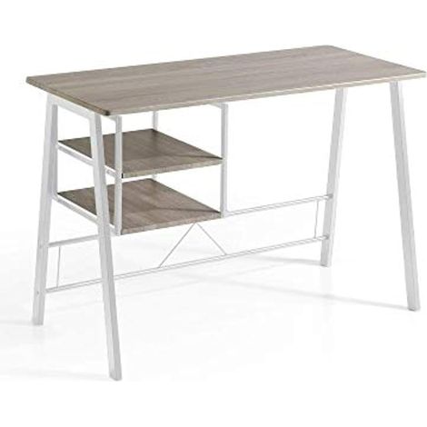 Momma Home - Mesa Escritorio 2 Cajoneras Laure, Escritorio Ordenador, Mesa Oficina, Mesa Ordenador, Medidas: 76.5x120x52 cm