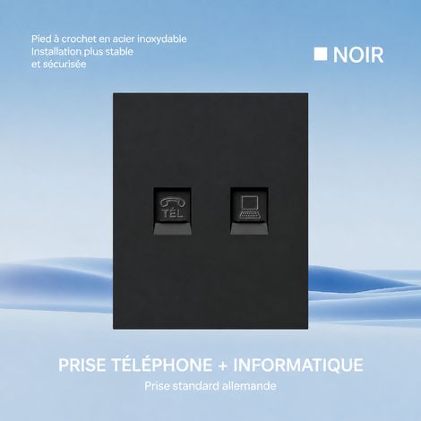Prise murale combinée téléphone et ordinateur module grand panneau ultra-fin PC réf 3103 300 g – Livraison gratuite