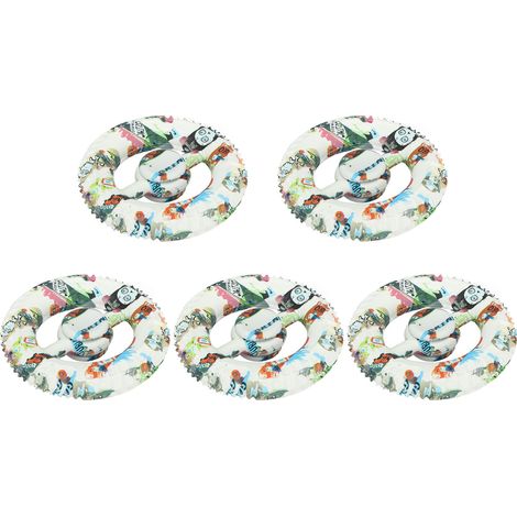 Lot de 5 anneaux de préhension ronds en silicone imprimé, jouet anti-stress pour les doigts, idéal pour la rééducation à domicile, motif crâne vert.